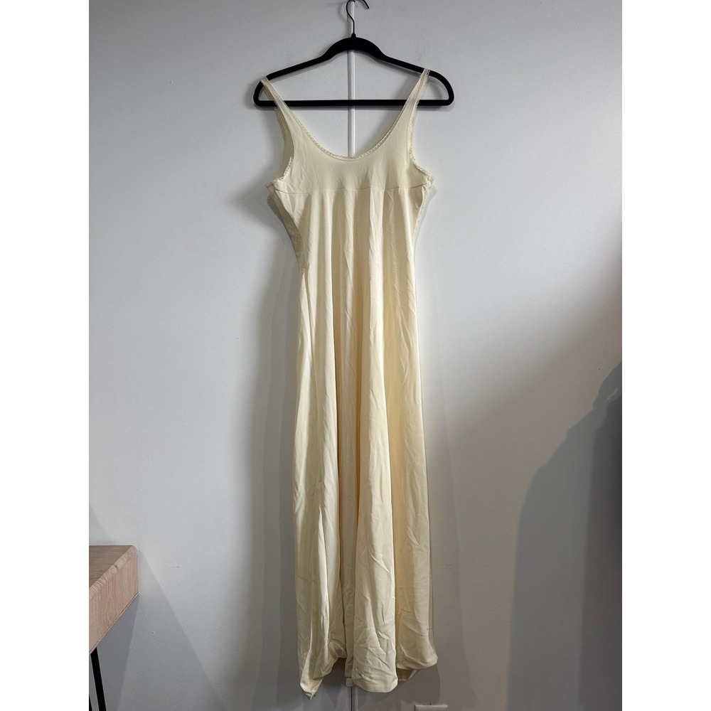 Vintage Lace Slip Dress Womens Small White Nylon Satin Full Lingerie 70s - Picture 2 of 6